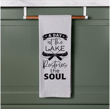A Day At The Lake Restores The Soul Tea Towel