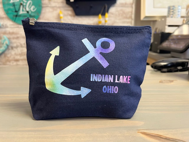 Indian Lake Anchor Zipper Canvas Bag