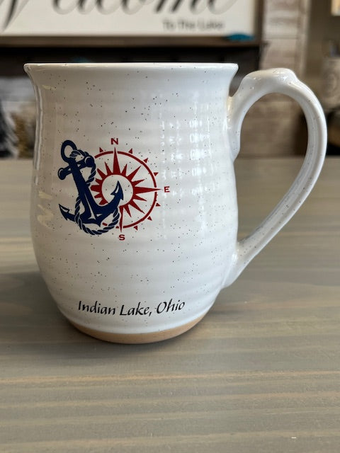 Indian Lake Anchor/Compass Coffee Mug