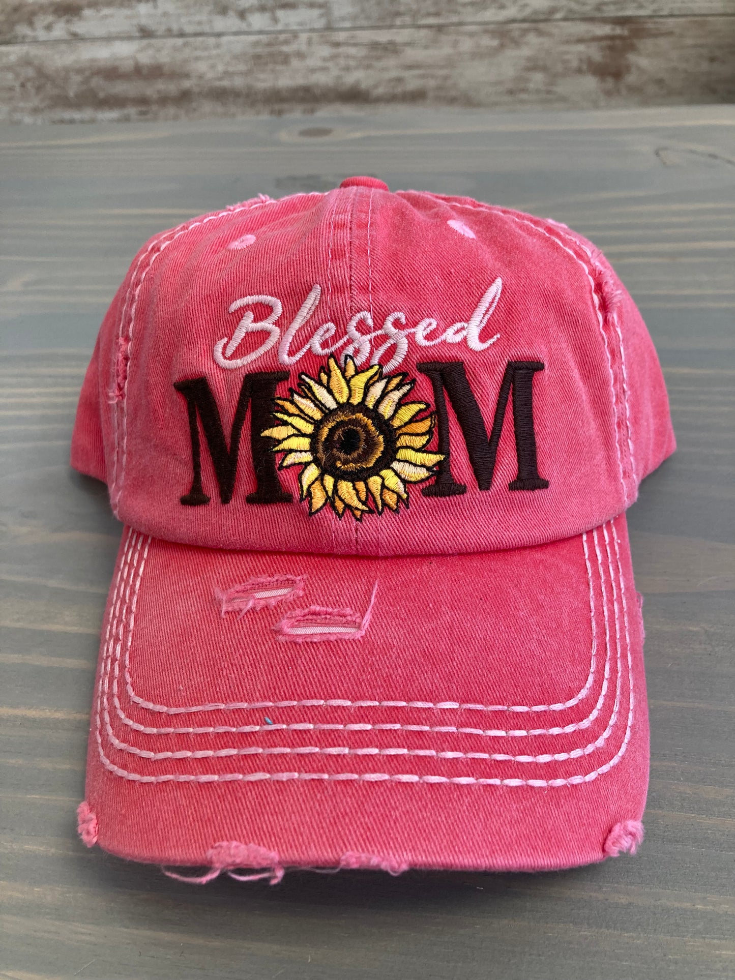 Ball Cap Vintage - Blessed Mom Sunflower