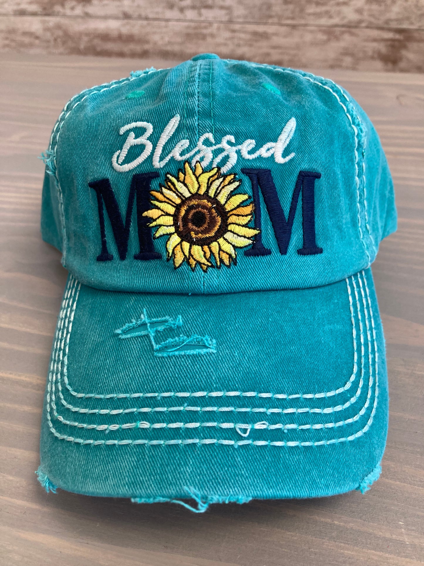 Ball Cap Vintage - Blessed Mom Sunflower