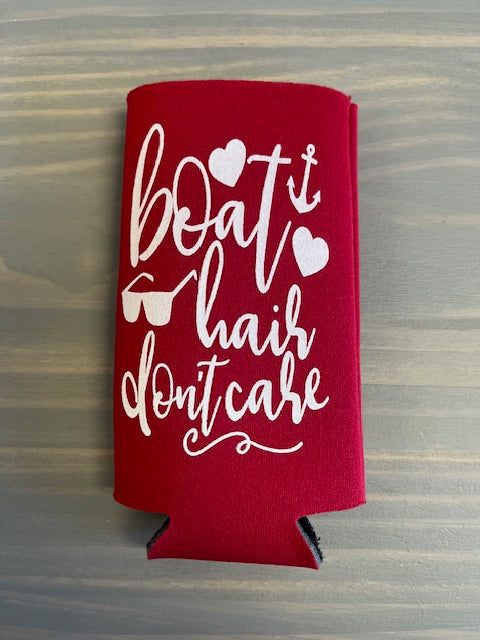 Boat Hair Don't Care Tall Skinny Koozie