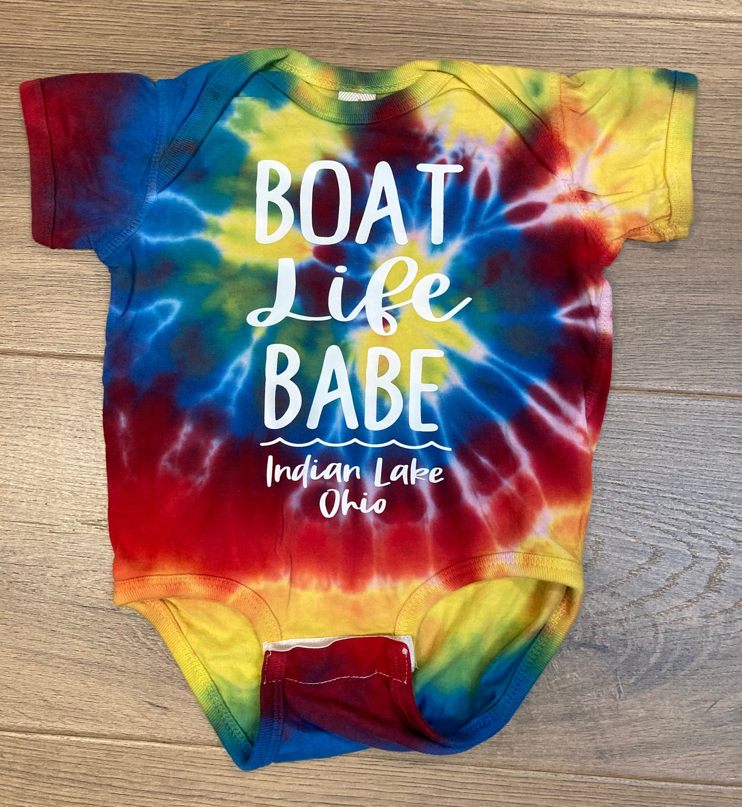 Boat Life Babe Indian Lake Short Sleeve Onesie