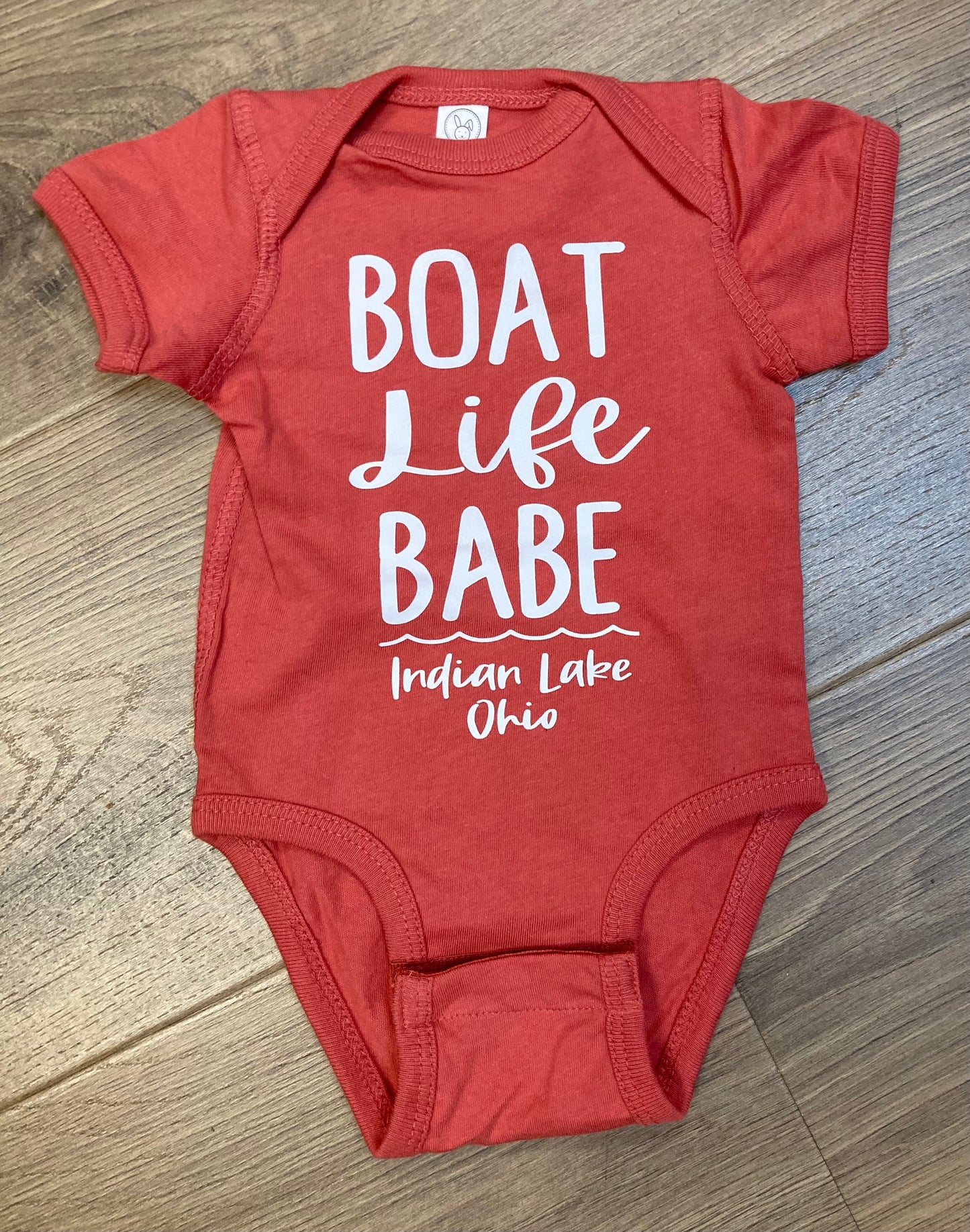 Boat Life Babe Indian Lake Short Sleeve Onesie