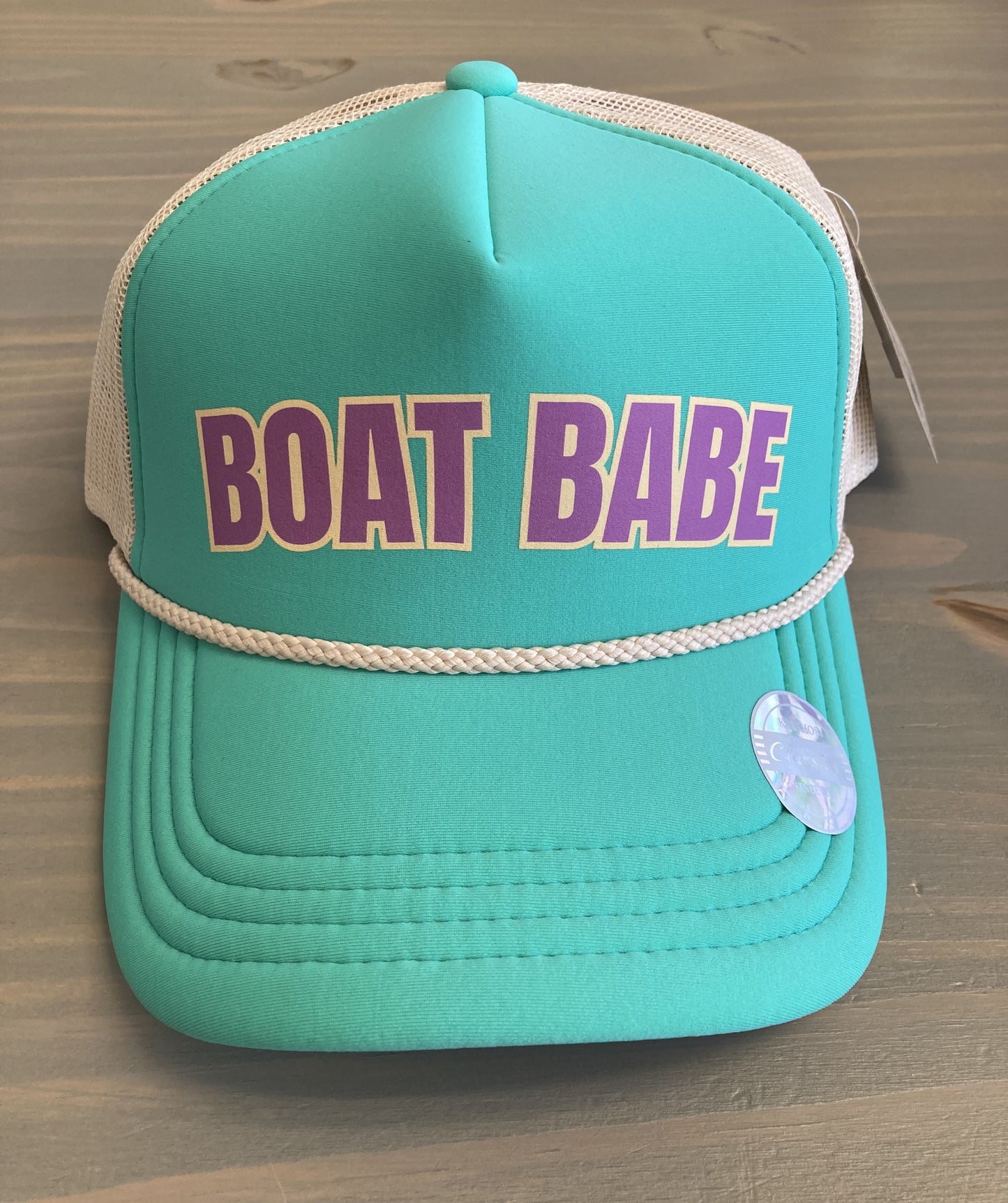 Ball Cap - Boat Babe- Trucker Style with Foam Front and Bill