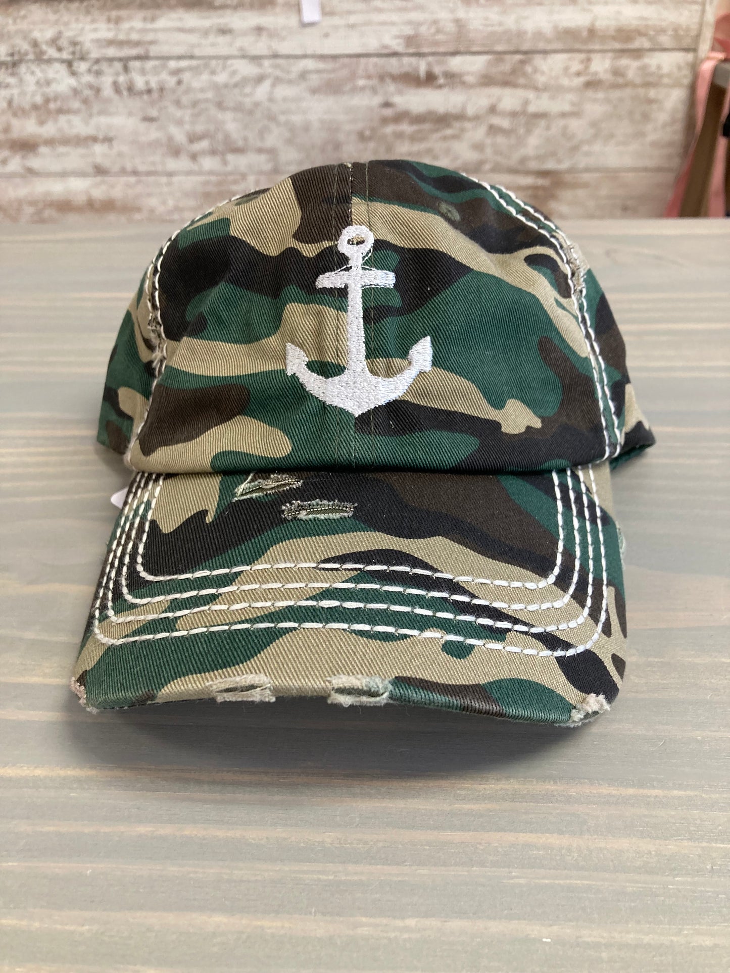 Ball Cap Vintage - Embroidered Anchor