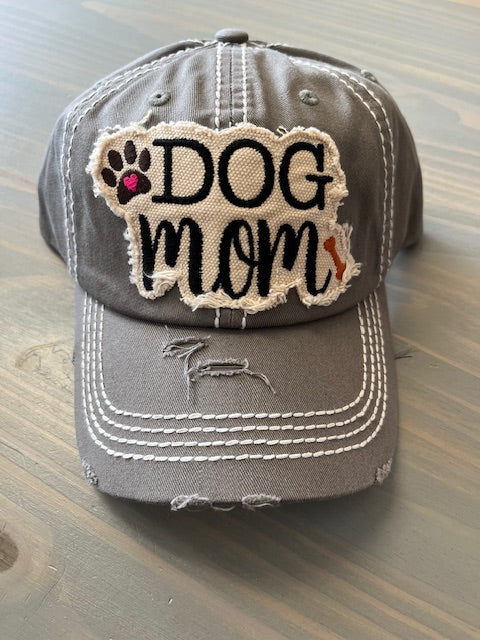 Ball Cap - Dog Mom Vintage Patch Embroidery