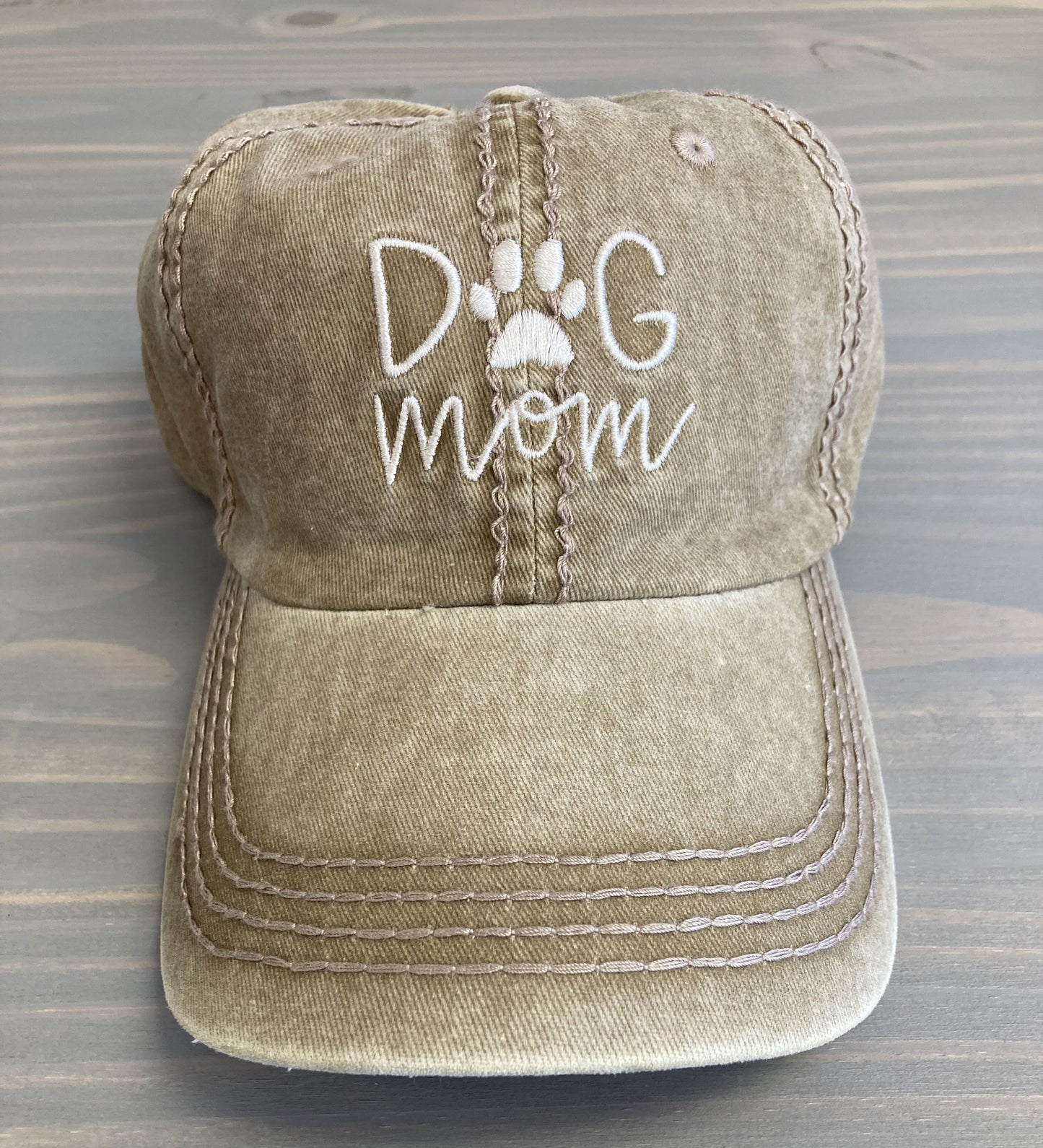 Ball Cap - Dog Mom Embroidered Pawprint