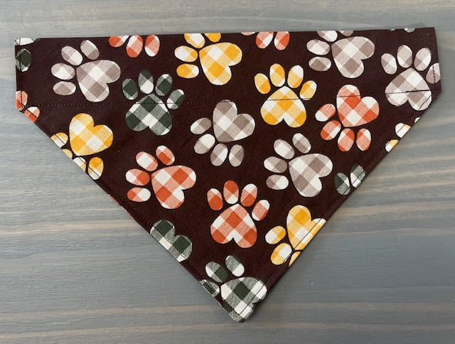 Dog Scarf - Thru the Collar Pet Neck Scarf - Fall Paw Print