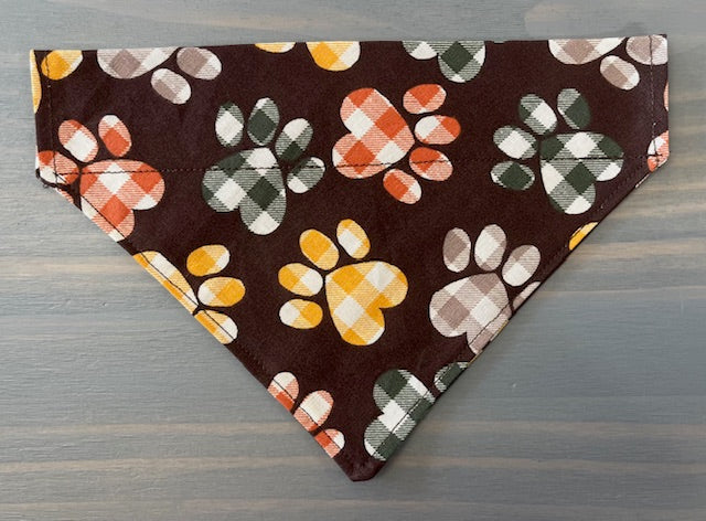 Dog Scarf - Thru the Collar Pet Neck Scarf - Fall Paw Print
