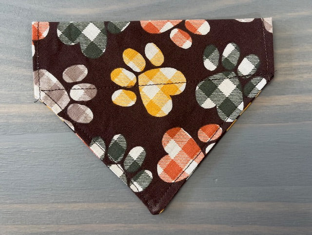 Dog Scarf - Thru the Collar Pet Neck Scarf - Fall Paw Print