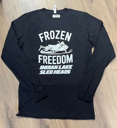 "Frozen Freedom" Indian Lake Sled Head Crewnecks, Hoodies and Long Sleeve Shirts
