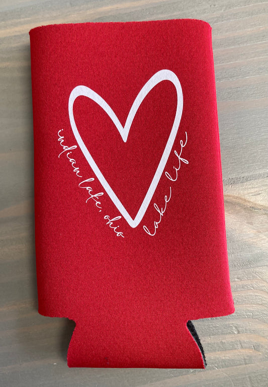 Heart Lake Life Indian Lake Water Bottle Koozie