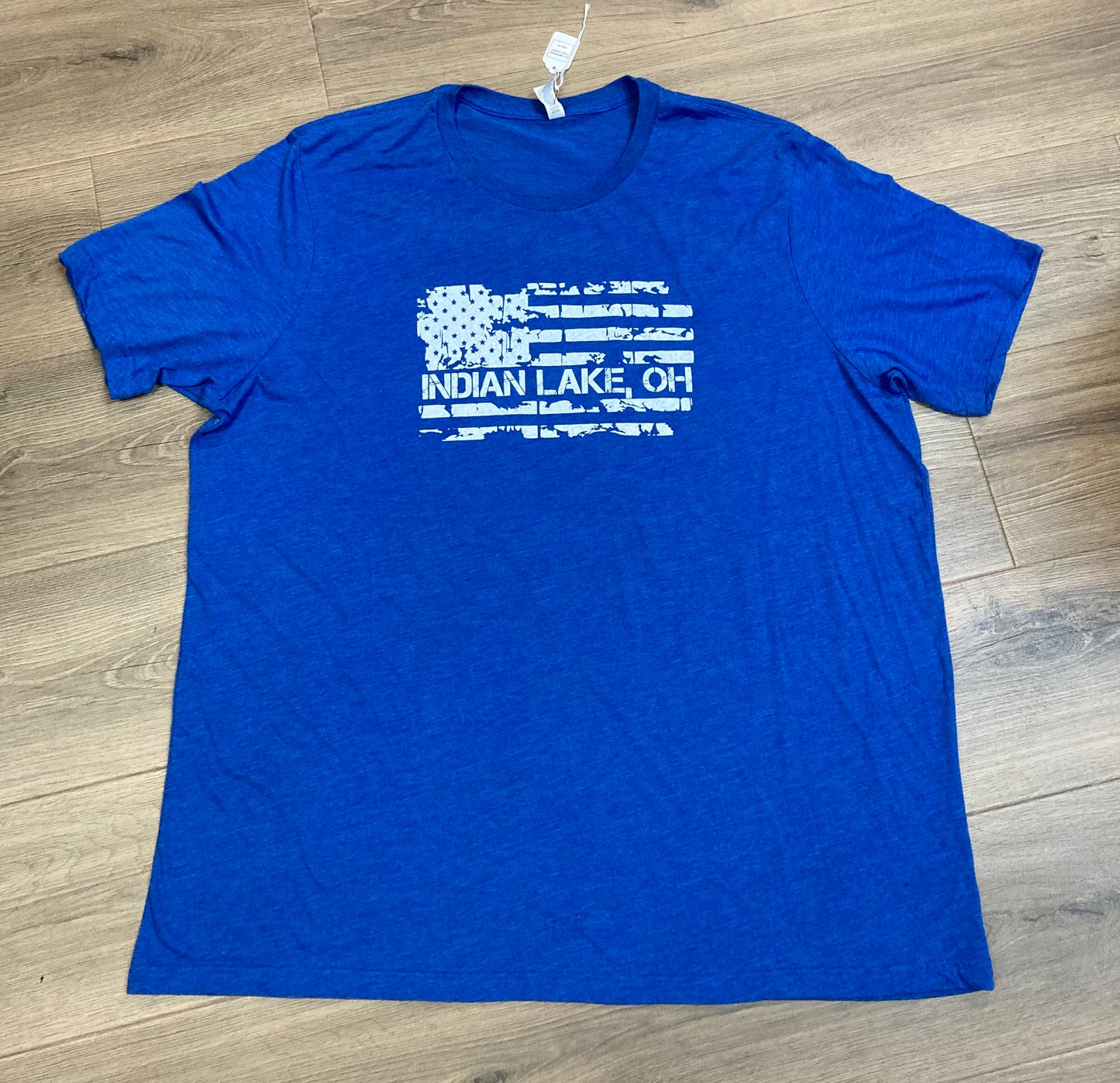 Indian Lake Ohio American Flag T-Shirt blue