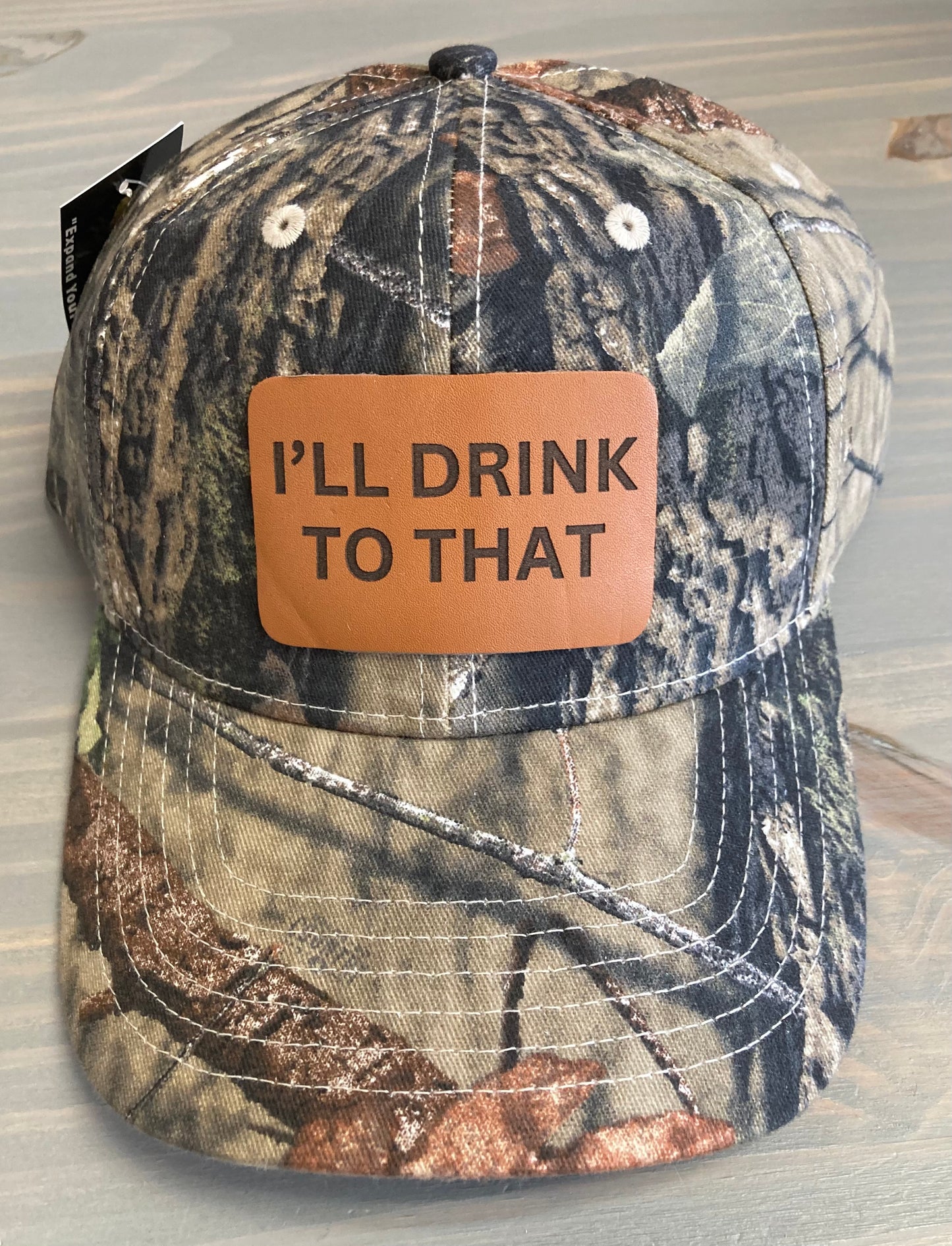 Ball Cap - I'll Drink to That Leather Patch