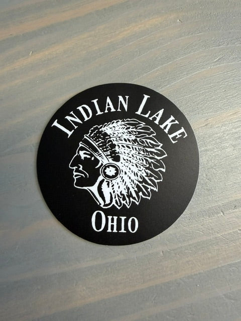 Souvenir Sticker - Indian Lake Chief Round Circle Sticker