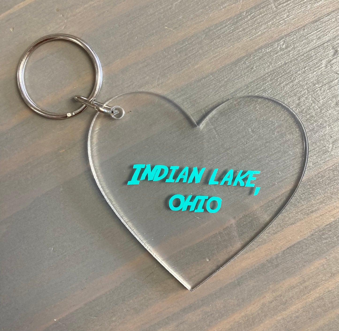 Indian Lake Ohio Heart Key Chain