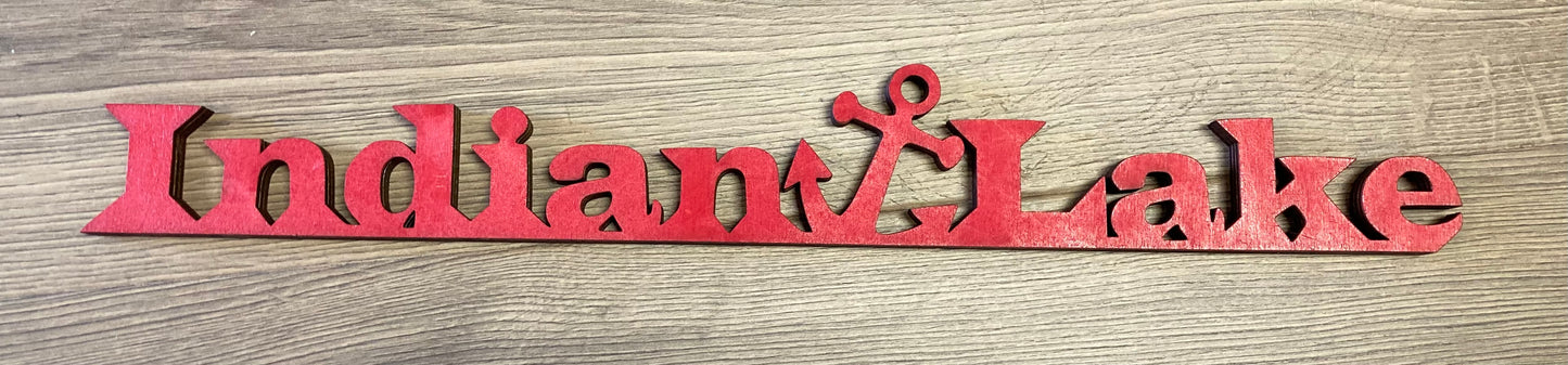 Indian Lake Laser Cut Out / Shelf Sitter with Anchor