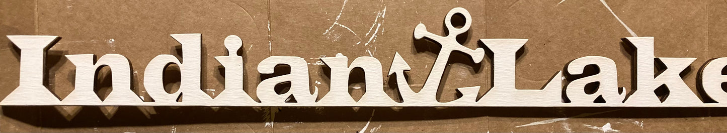 Indian Lake Laser Cut Out / Shelf Sitter with Anchor