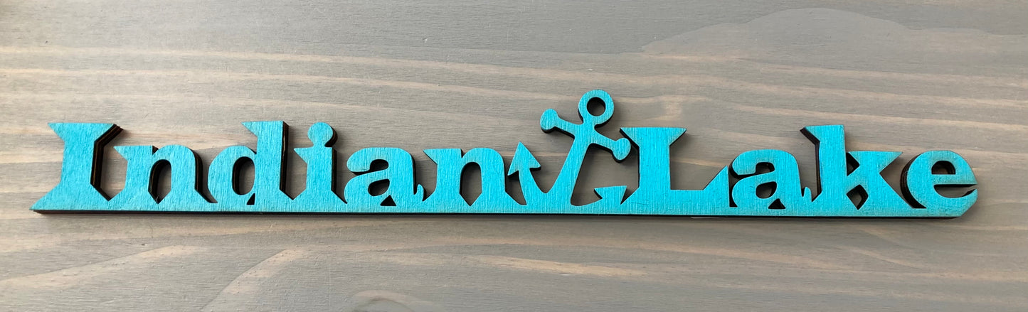 Indian Lake Laser Cut Out / Shelf Sitter with Anchor