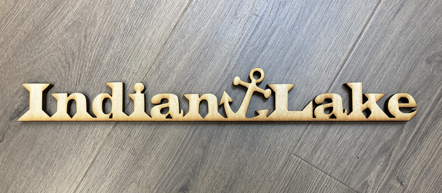 Indian Lake Laser Cut Out / Shelf Sitter with Anchor
