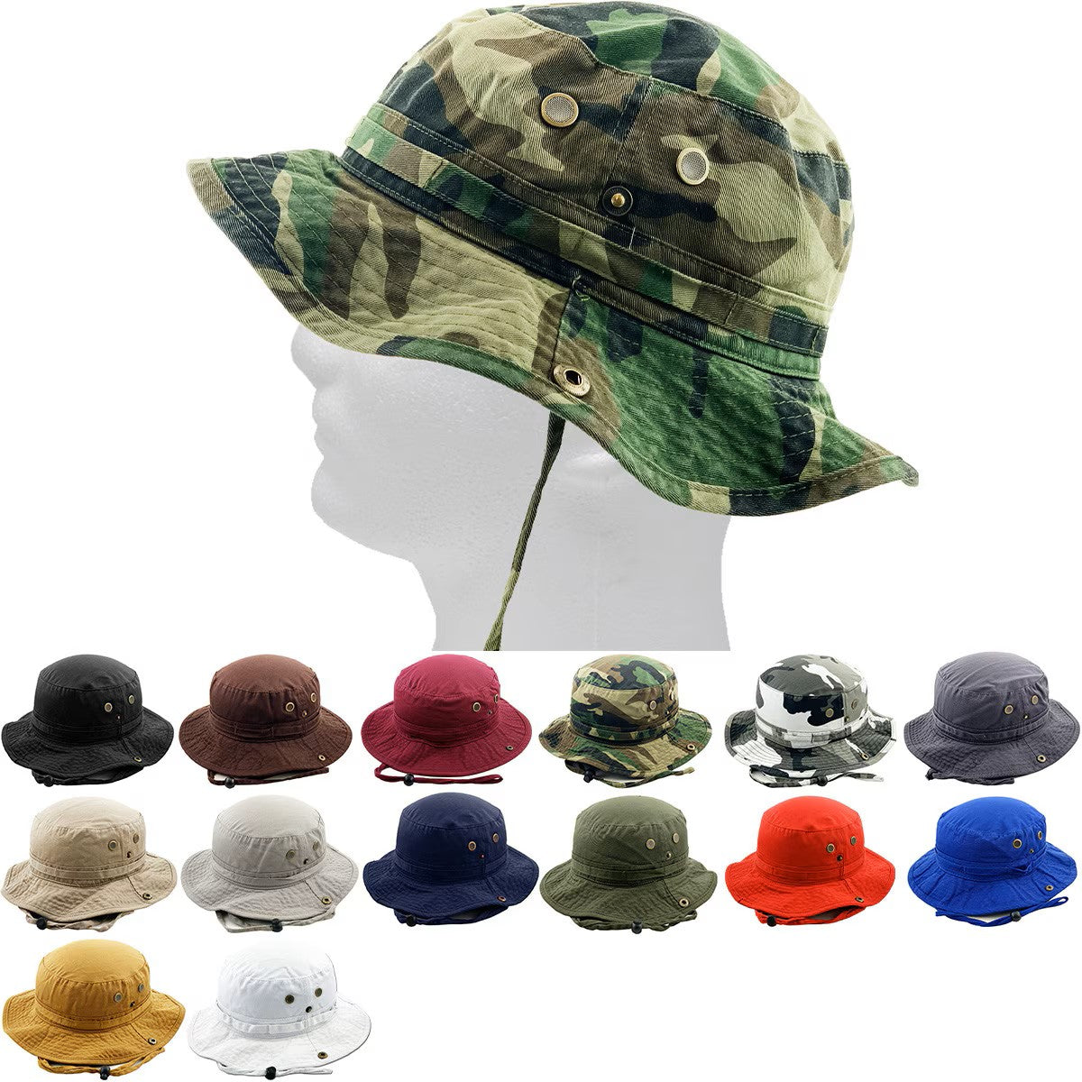 Indian Lake Solid Boone Hat With String (Fitted)