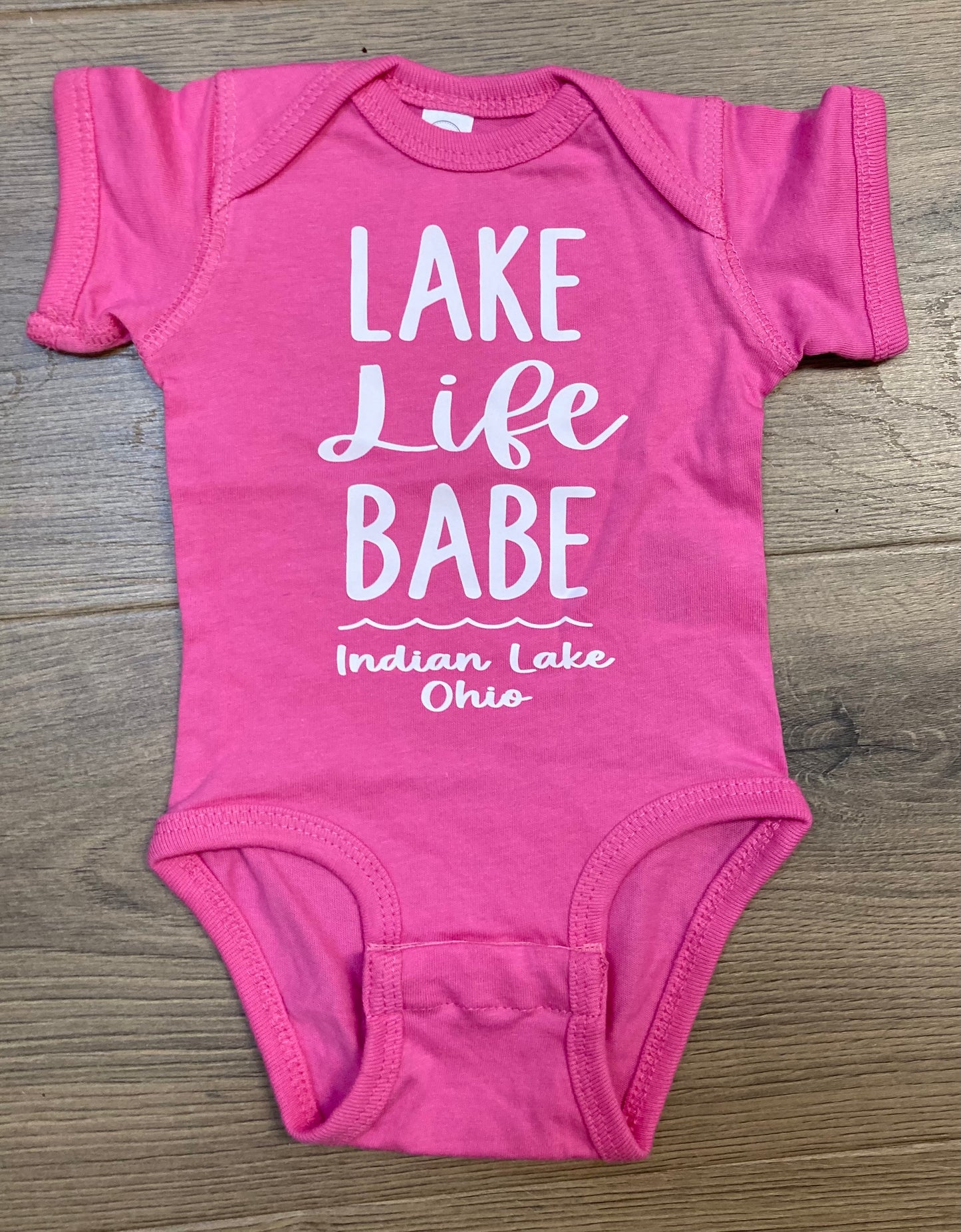 Lake Life Babe Indian Lake Short Sleeve Onesie