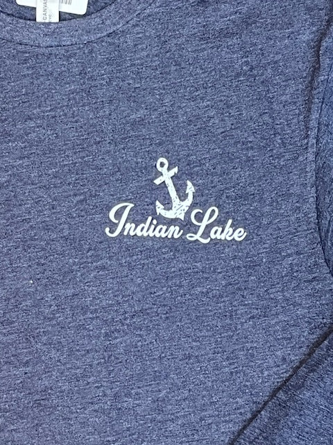 Lake Map Indian Lake Long Sleeve T-Shirt