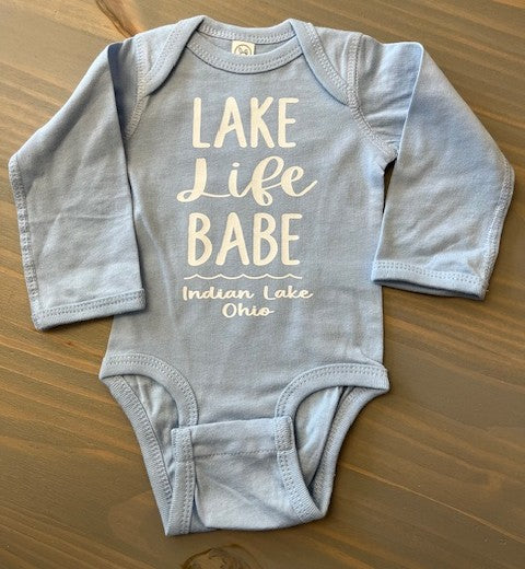Lake Life Babe Indian Lake Long Sleeve Onesie