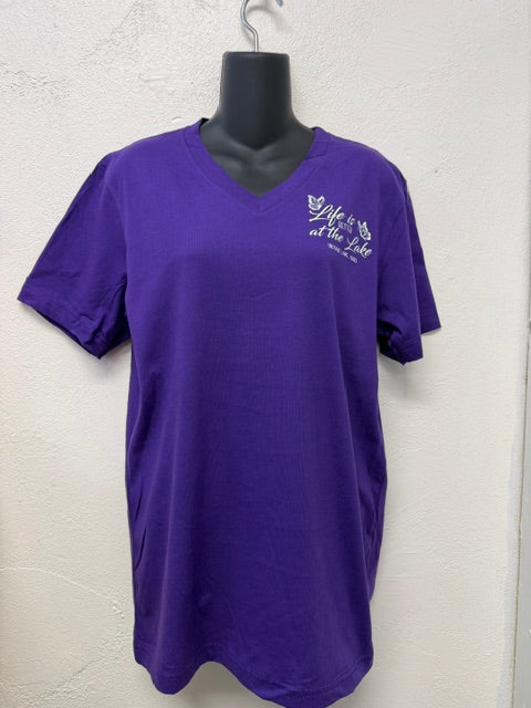 Life is Better at the Lake Indian Lake Ohio Butterflies V-Neck