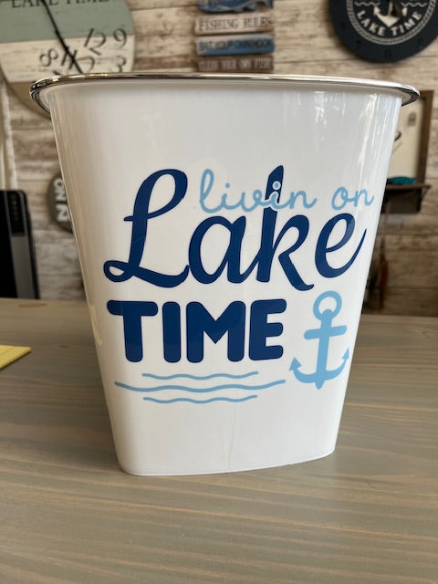 Livin on Lake Time Waste Can 2.6 Gal
