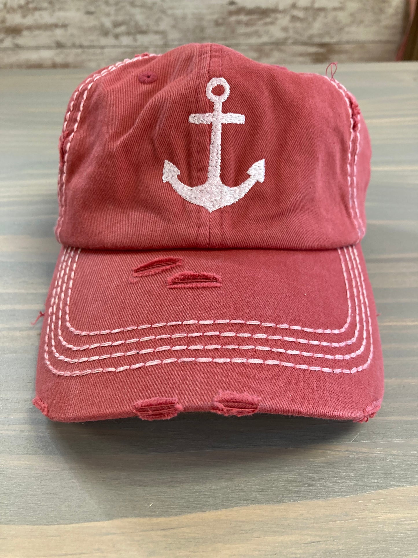 Ball Cap Vintage - Embroidered Anchor