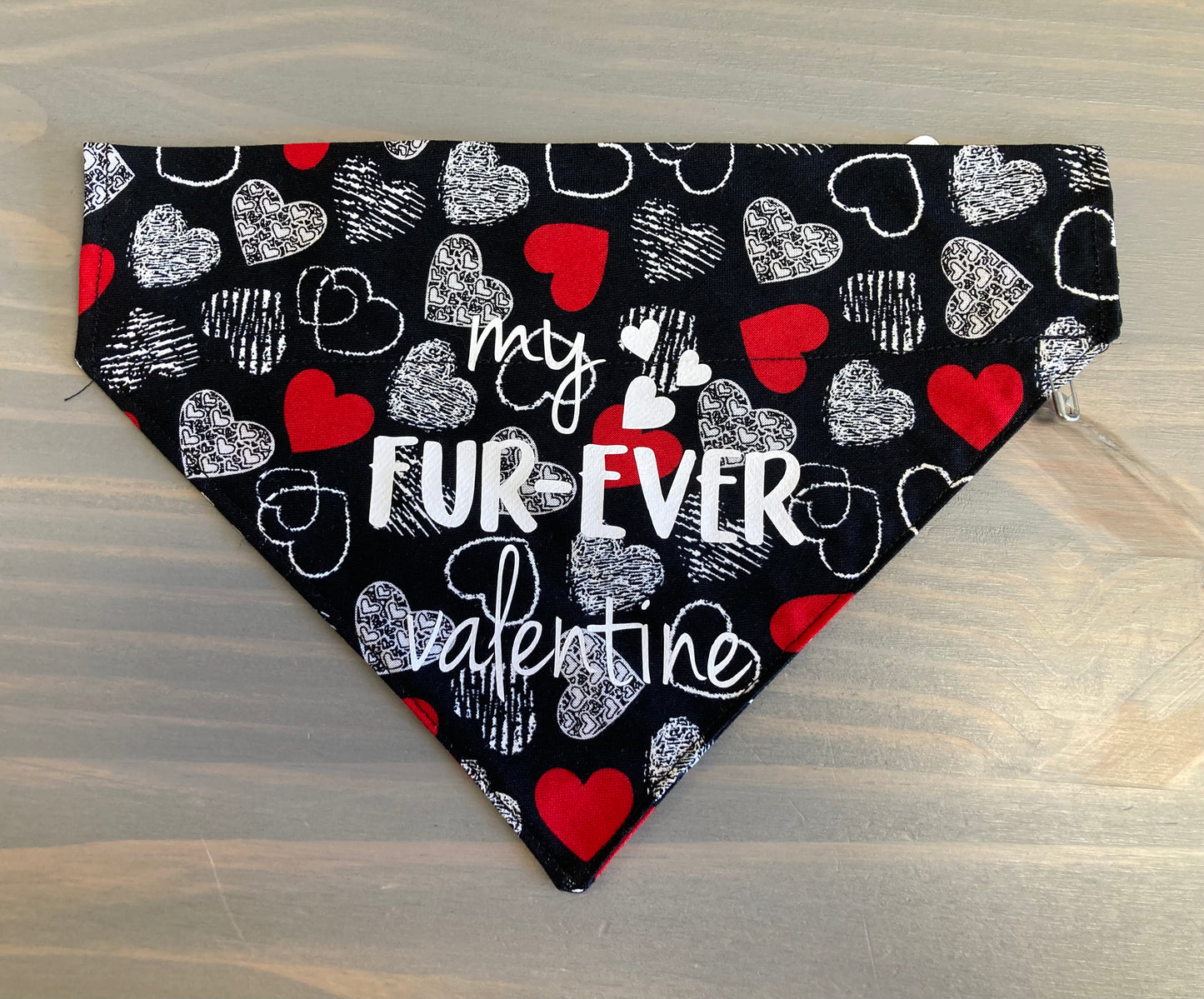 Dog Scarf - Thru the Collar Pet Neck Scarf - My Fur-Ever Valentine (hearts)