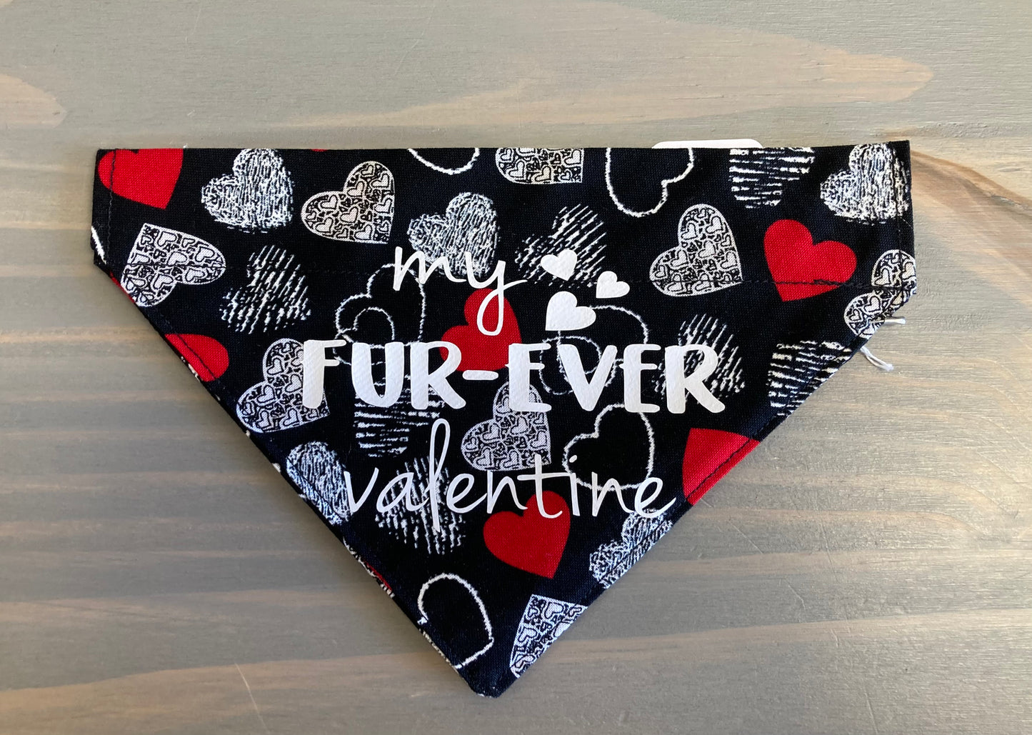 Dog Scarf - Thru the Collar Pet Neck Scarf - My Fur-Ever Valentine (hearts)