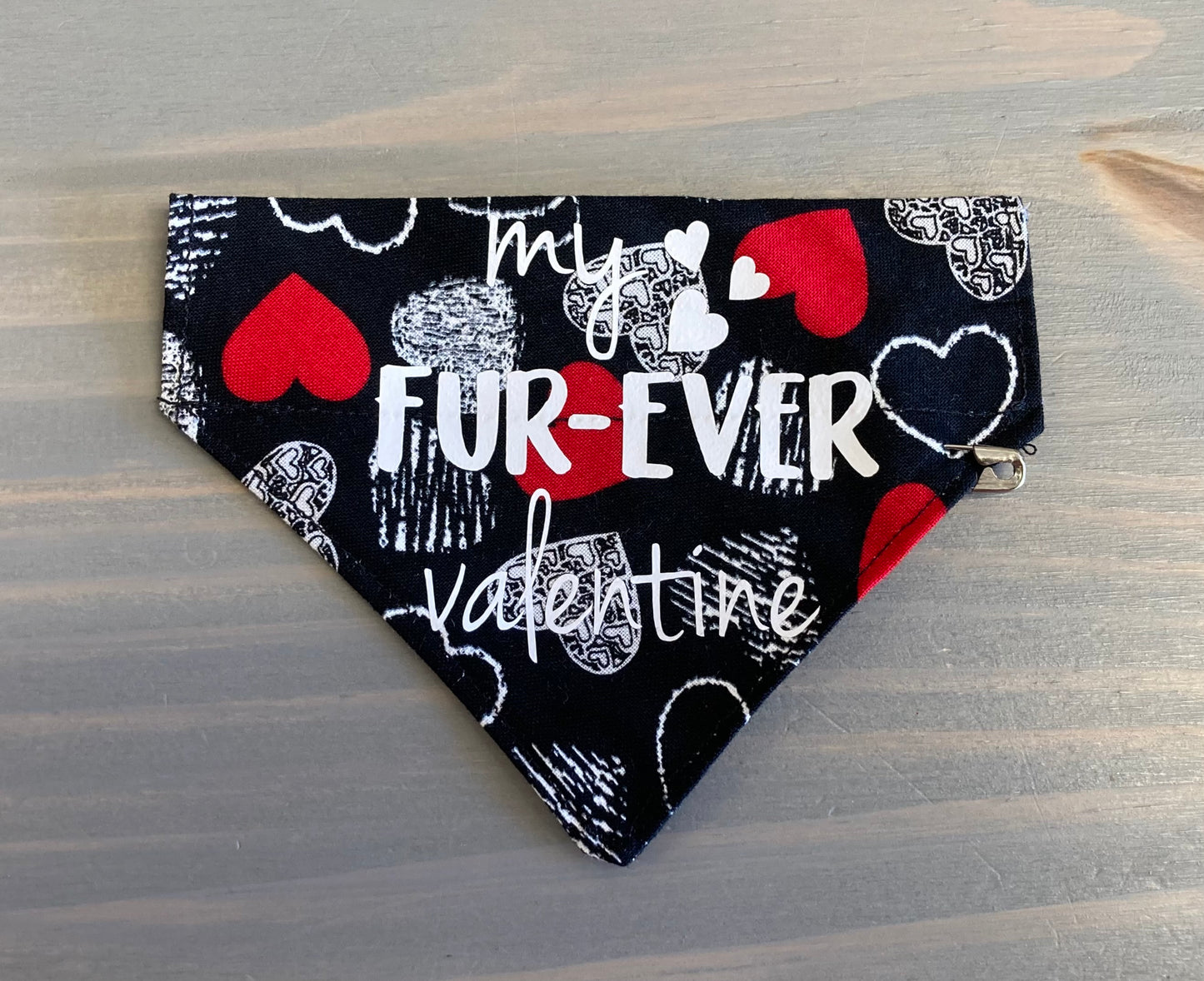 Dog Scarf - Thru the Collar Pet Neck Scarf - My Fur-Ever Valentine (hearts)