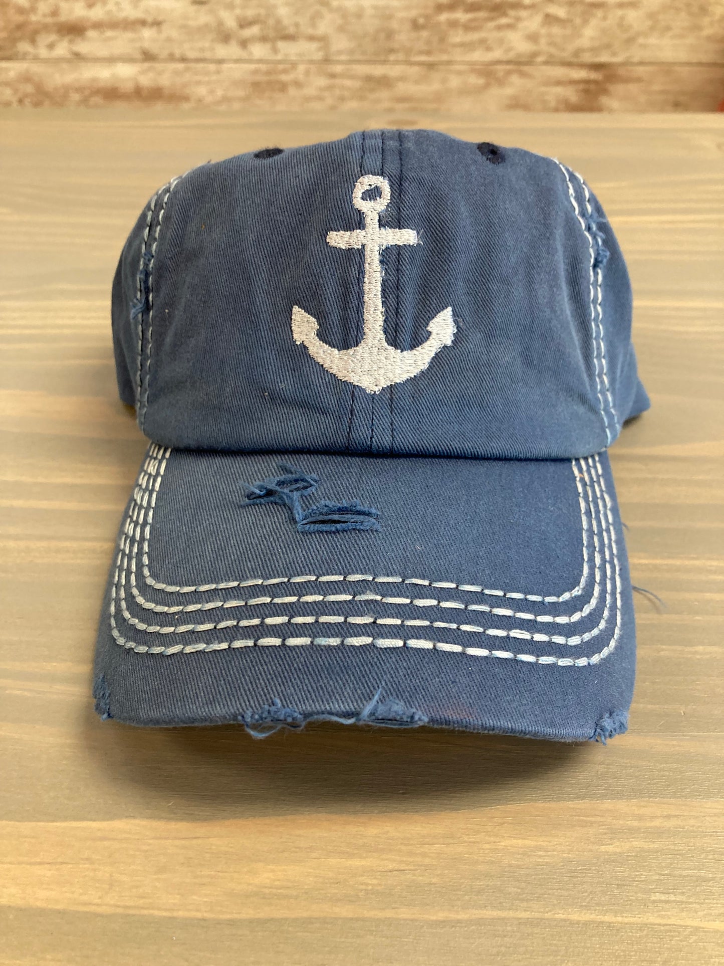 Ball Cap Vintage - Embroidered Anchor