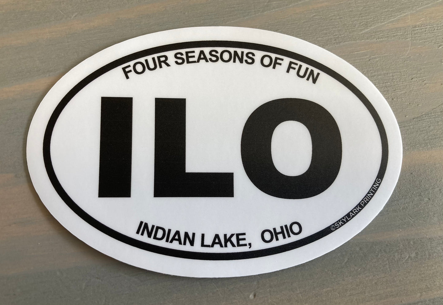 Souvenir Sticker - Oval ILO Indian Lake Ohio