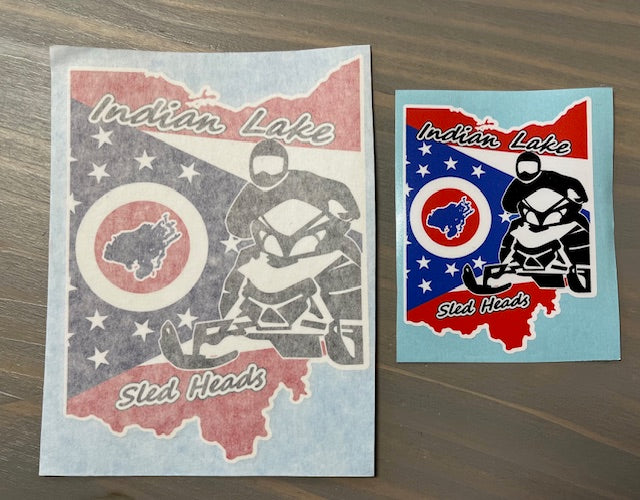 Indian Lake Sled Head Vinyl Decals for Sleds/Trailers