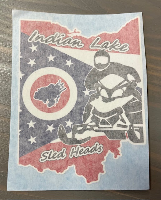 Indian Lake Sled Head Vinyl Decals for Sleds/Trailers