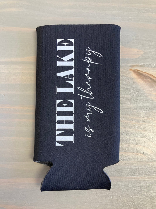 The Lake Is My Therapy Tall Skinny Koozie