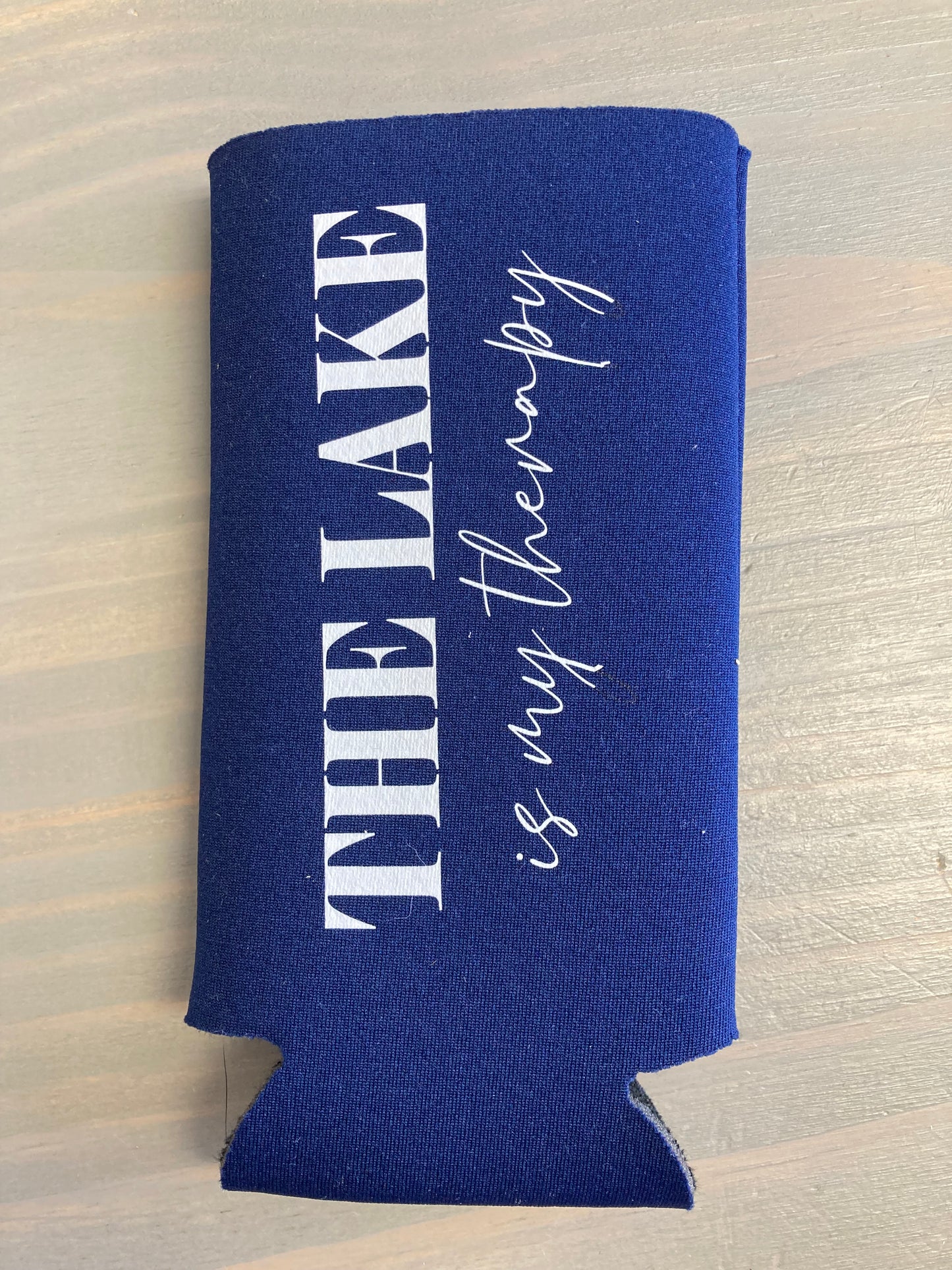 The Lake Is My Therapy Tall Skinny Koozie