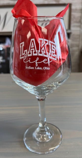 Wine Glass - Lake Life Indian Lake