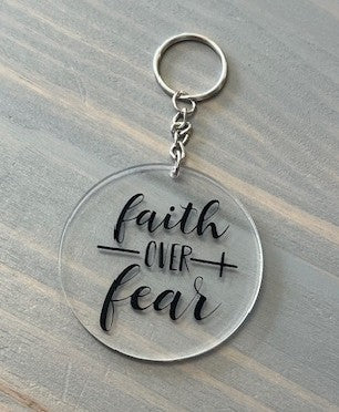 Faith Over Fear Circle Key Chain