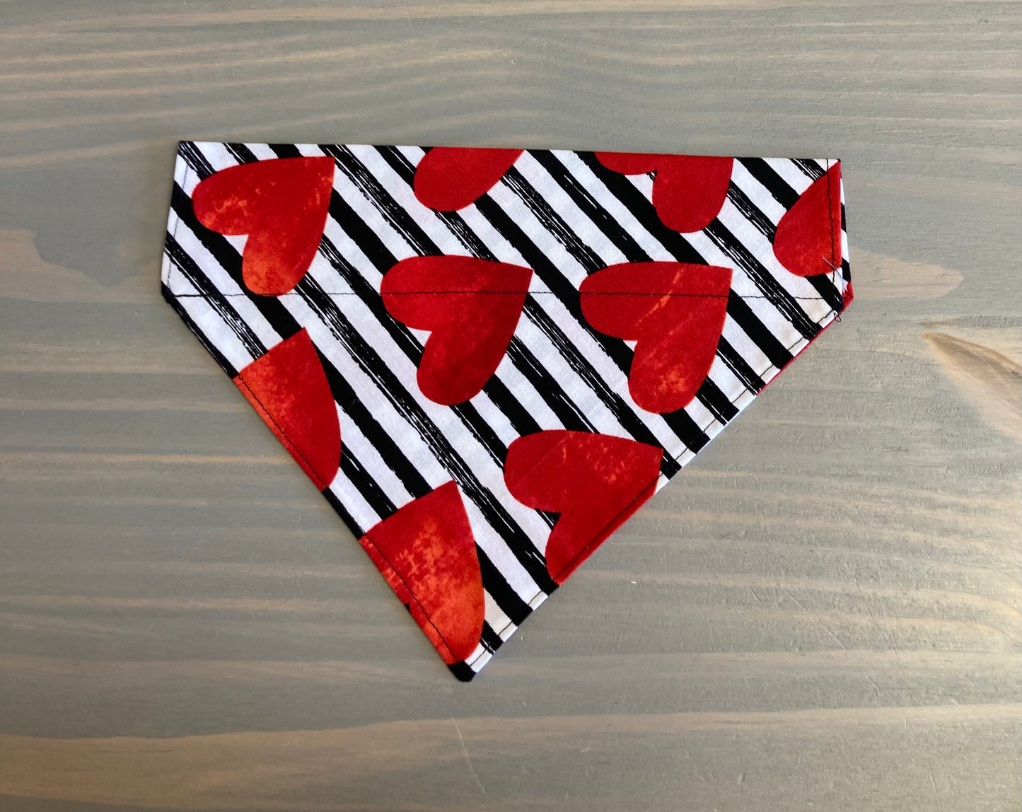 Dog Scarf - Thru the Collar Pet Neck Scarf - Hearts and Stripes
