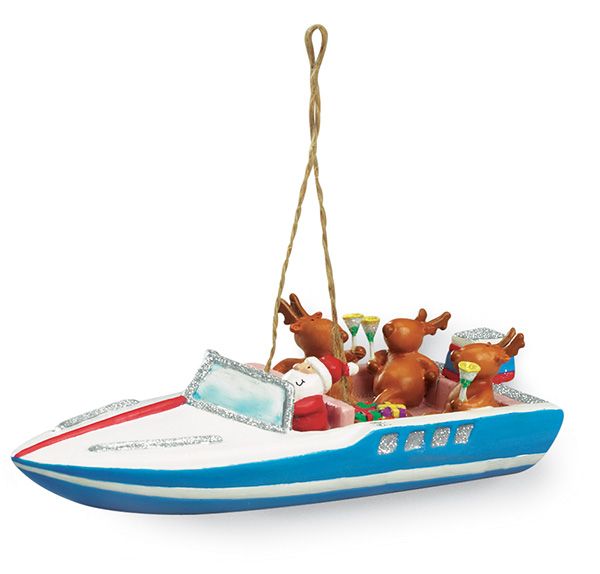 Indian Lake SS Party Boat - Resin Ornament