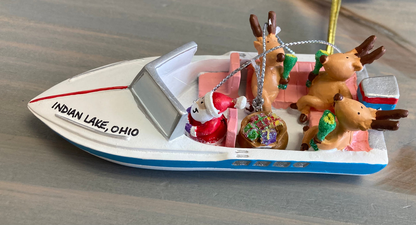 Indian Lake SS Party Boat - Resin Ornament