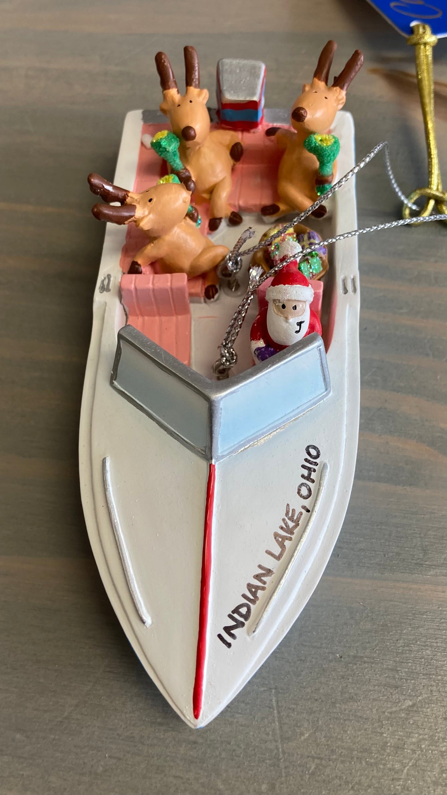 Indian Lake SS Party Boat - Resin Ornament