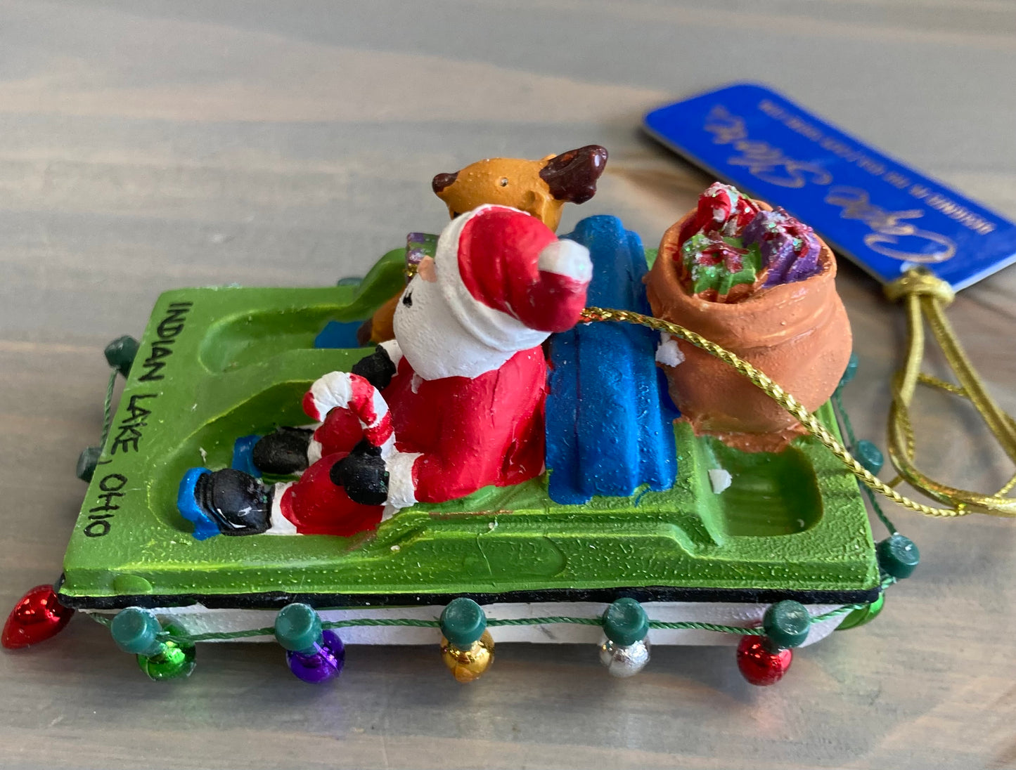 Santa Paddle Boating- Resin Ornament