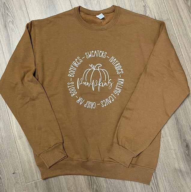 Pumpkins/Bonfires/Sweaters/Hayrides Crewneck