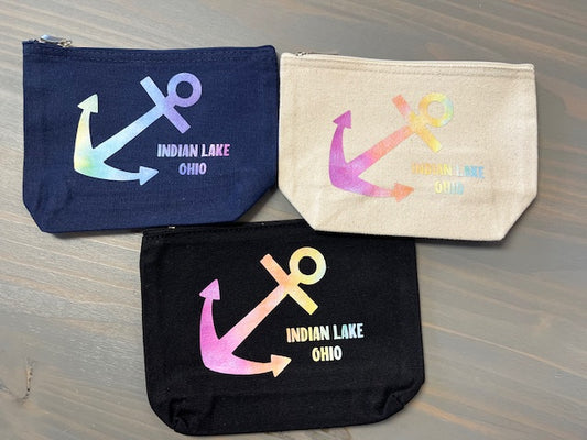 Indian Lake Anchor Zipper Canvas Bag